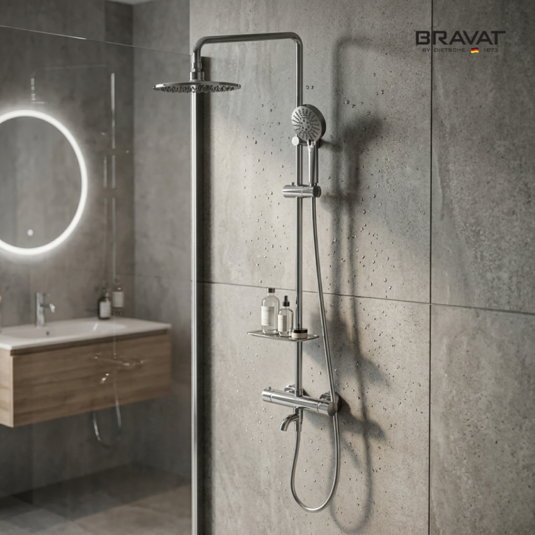 Single Handle Thermostatic Wall Mounted Shower Bar