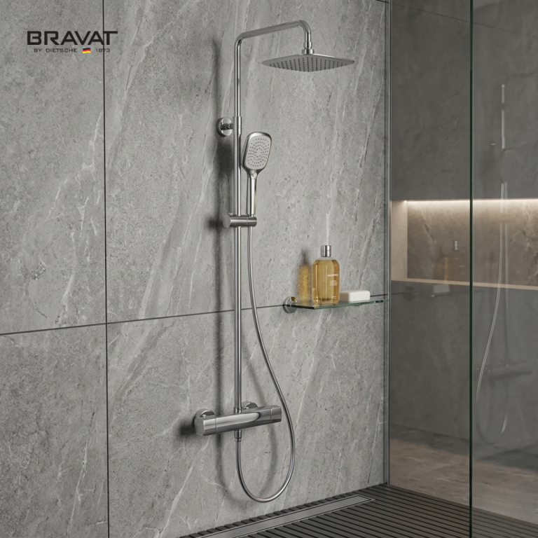 Single Handle Thermostatic Wall Mounted Shower Bar